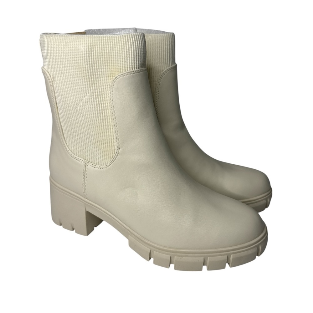 Women's Chelsea Boots Slip on Platform Ankle Boots Lug Sole Chunky Booties 6.5